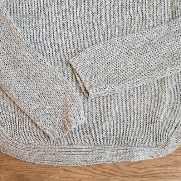 Alya Womens Open Knit Sweater M Elbow Patches Semi Sheer Beachy Boho Cottage - Picture 3 of 11